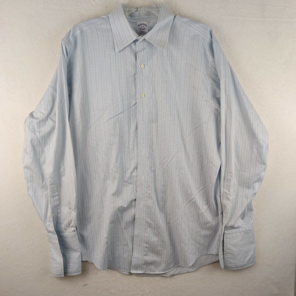 Brooks Brothers Regular Fit Shirt Adult Striped Non-Iron Men French Cuff 16-35